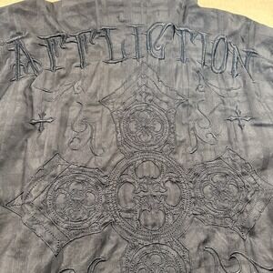 AFFLICTION-Buckle, Black Size Large, Embroidered Back